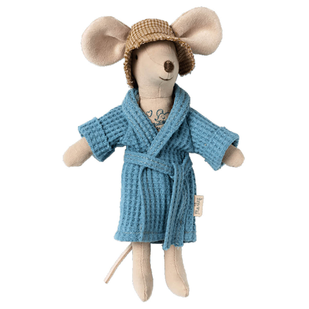 Bathrobe Dusty Blue for Dad Mouse by Maileg
