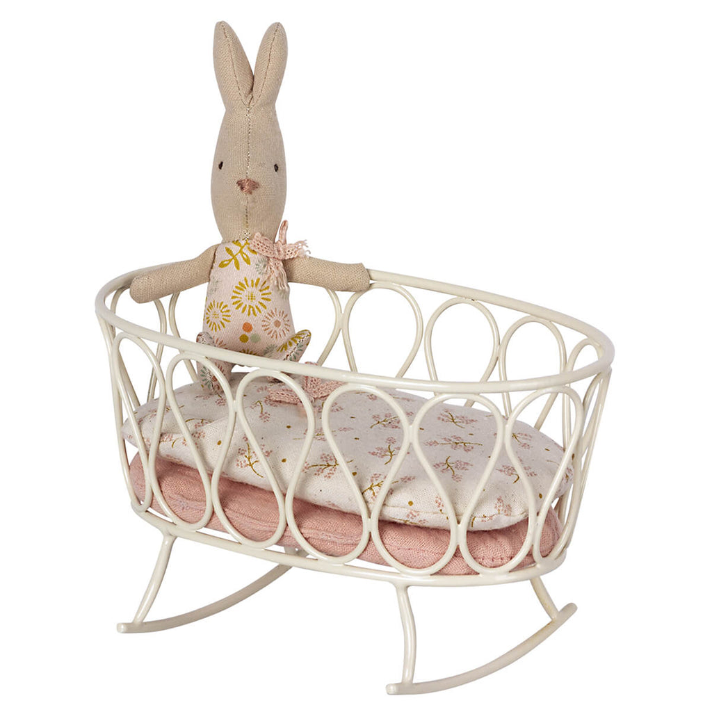 Cradle with Sleeping Bag (Micro) in Rose by Maileg