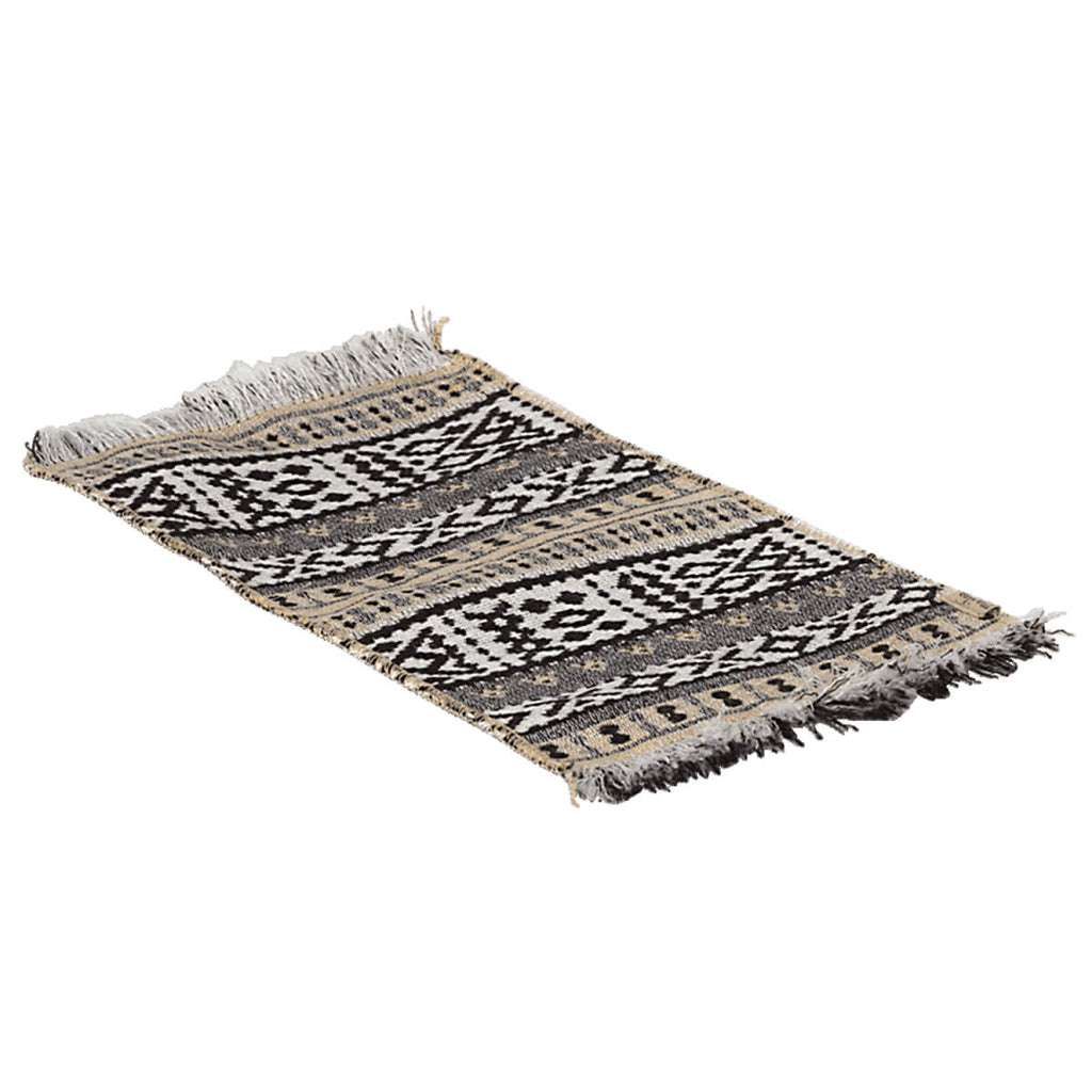 Miniature Woven Rug in Black by Maileg