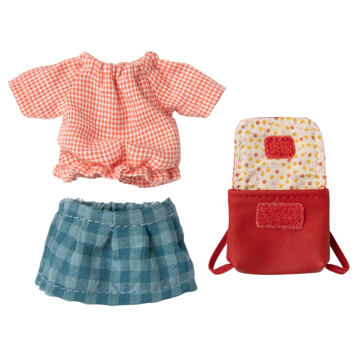 Big Sister Mouse Clothes And Bag in Red by Maileg
