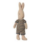 Micro Bunny in a Dark Blue / Sand Knitted Striped Suit by Maileg