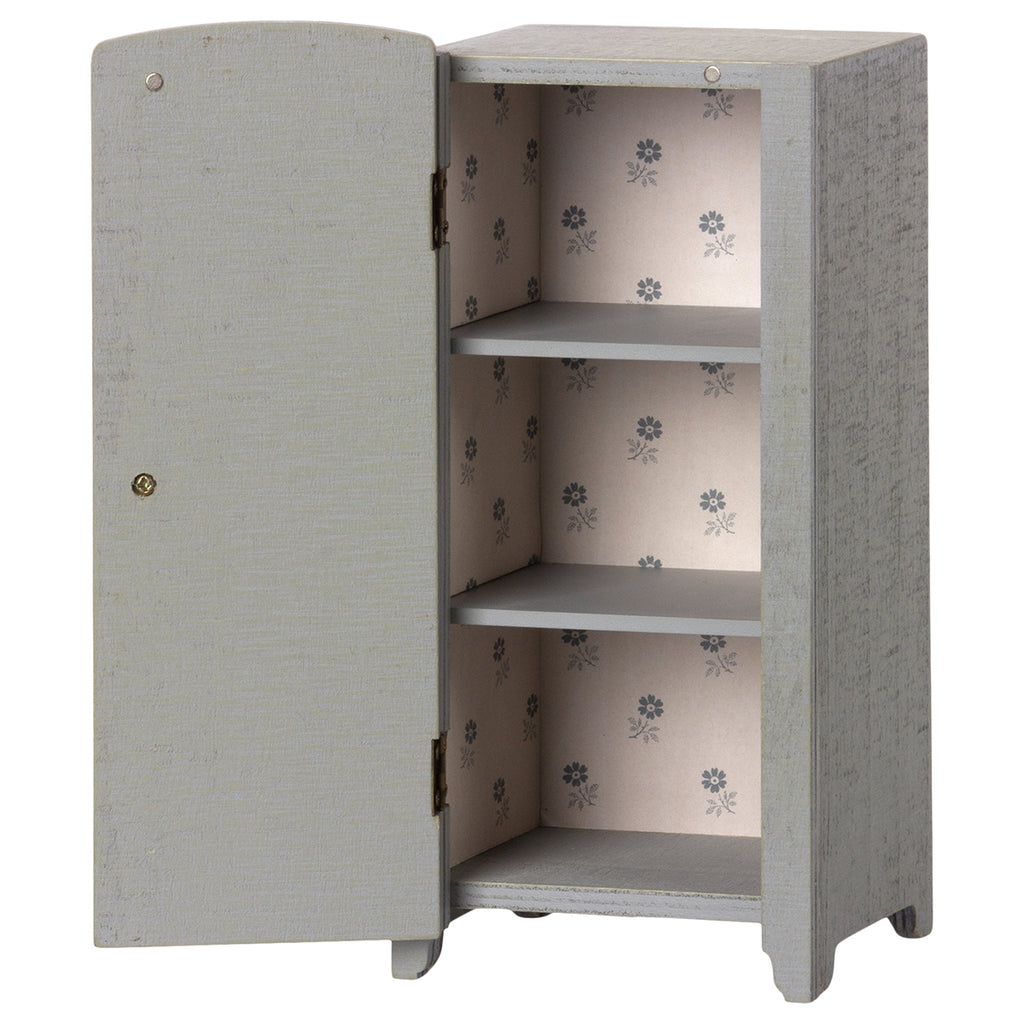Miniature Closet With Decoration in Mint Grey by Maileg
