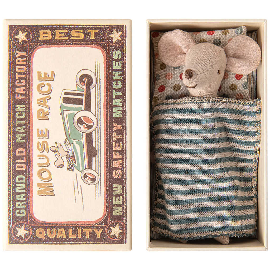 Big Brother Mouse in a Matchbox (Blue Jeans) by Maileg