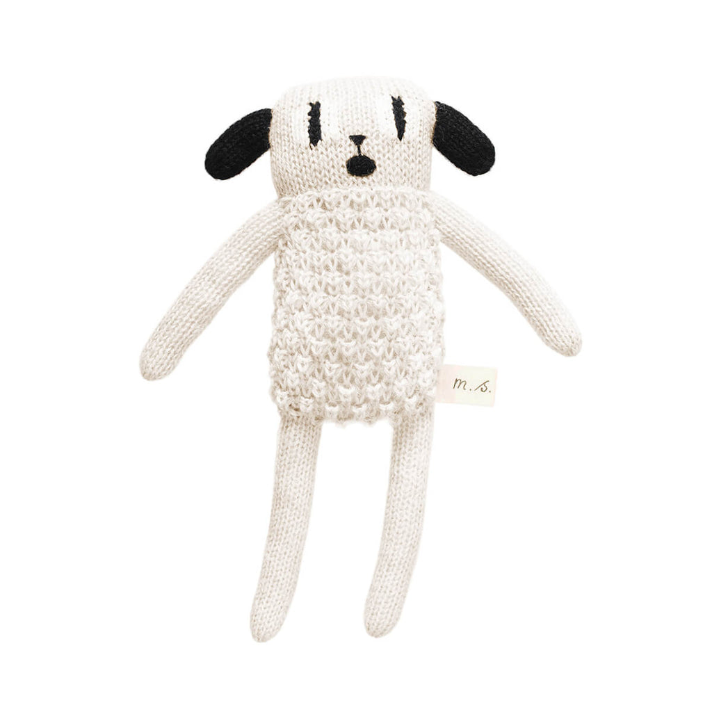 Puppy Soft Toy in Black and White by Main Sauvage