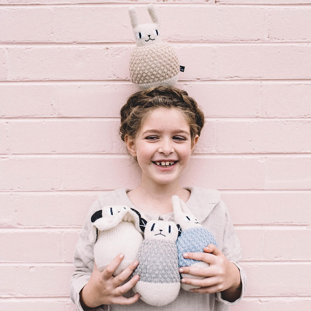 Loris Roly Poly Soft Toy in Grey by Main Sauvage
