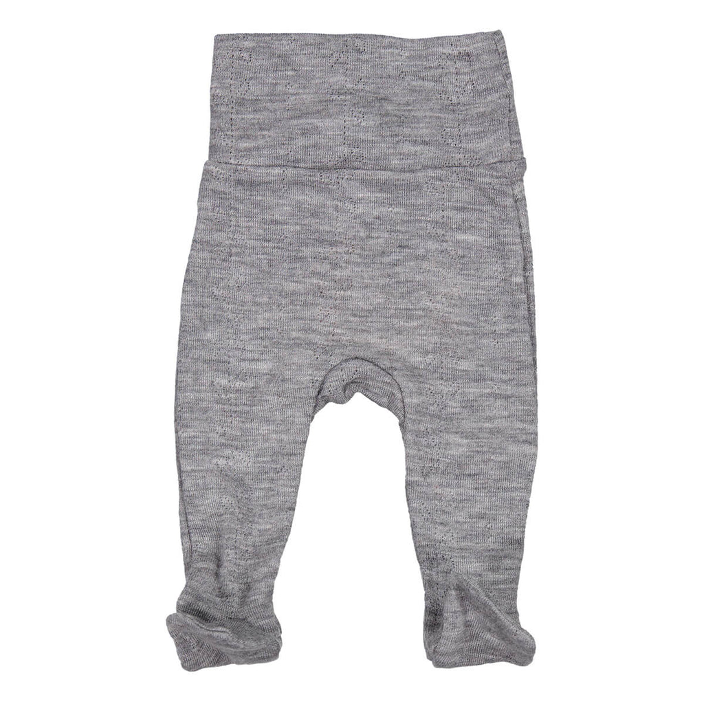 Pixa Wool Pointelle Baby Footies in Grey Melange by MarMar Copenhagen