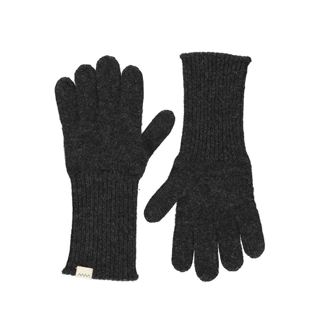 Aske Cashmere Long Gloves in Black Melange by MarMar Copenhagen
