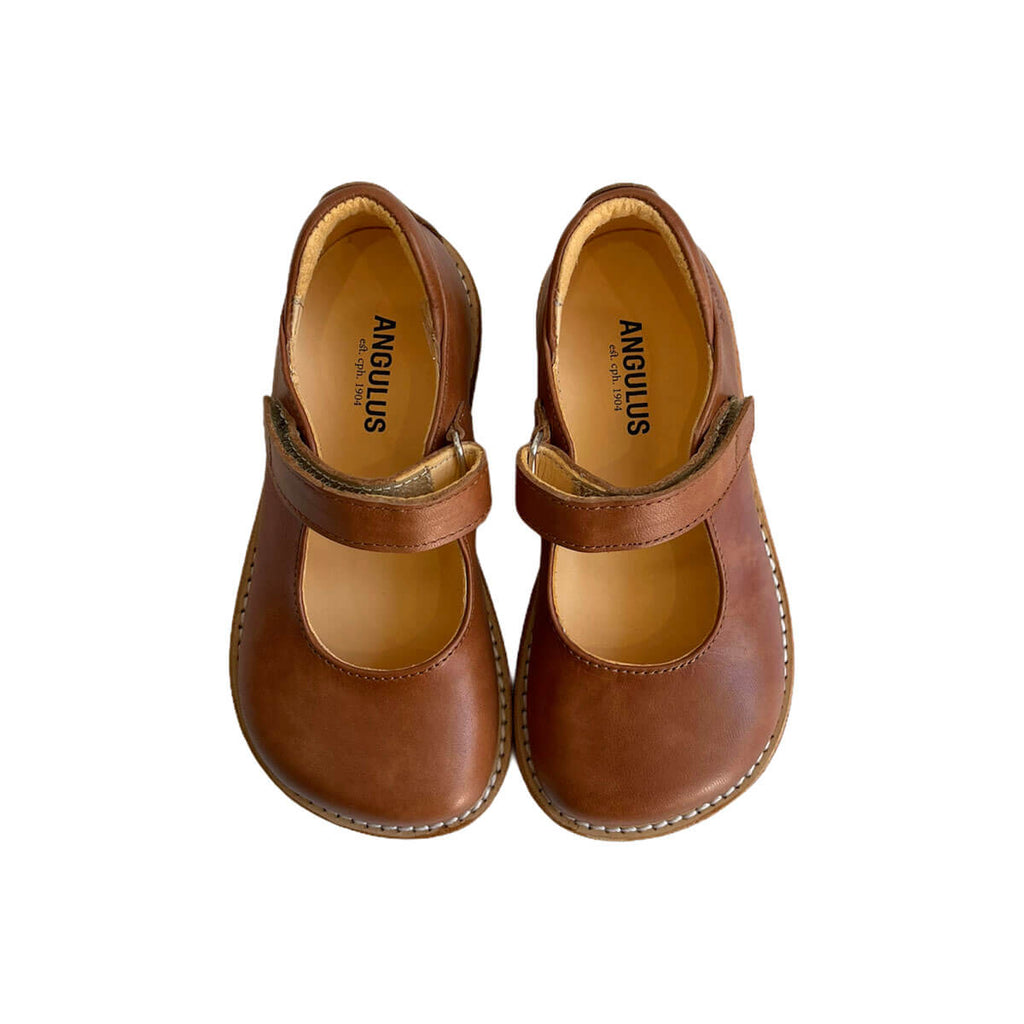 Mary Janes in Tan (Wide Fit) by Angulus