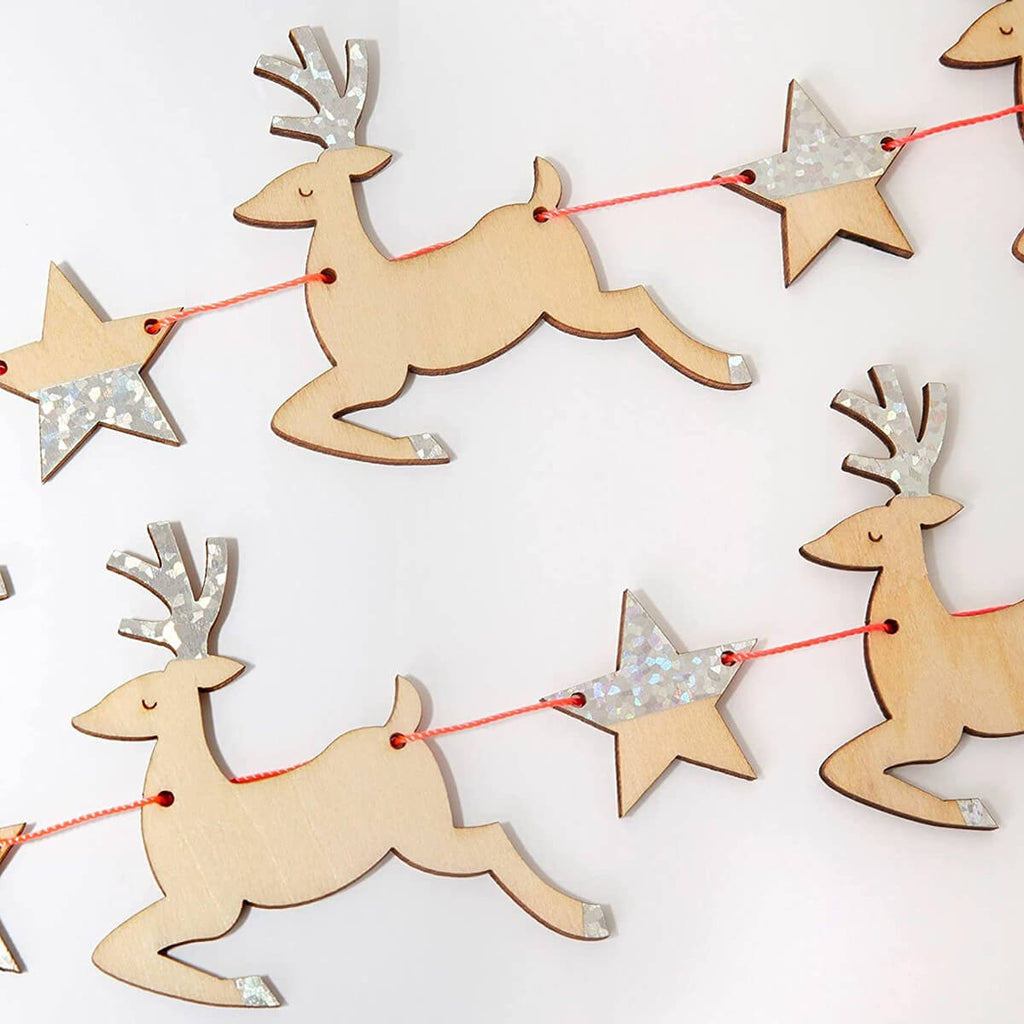 Wooden Reindeer and Star Garland by Meri Meri