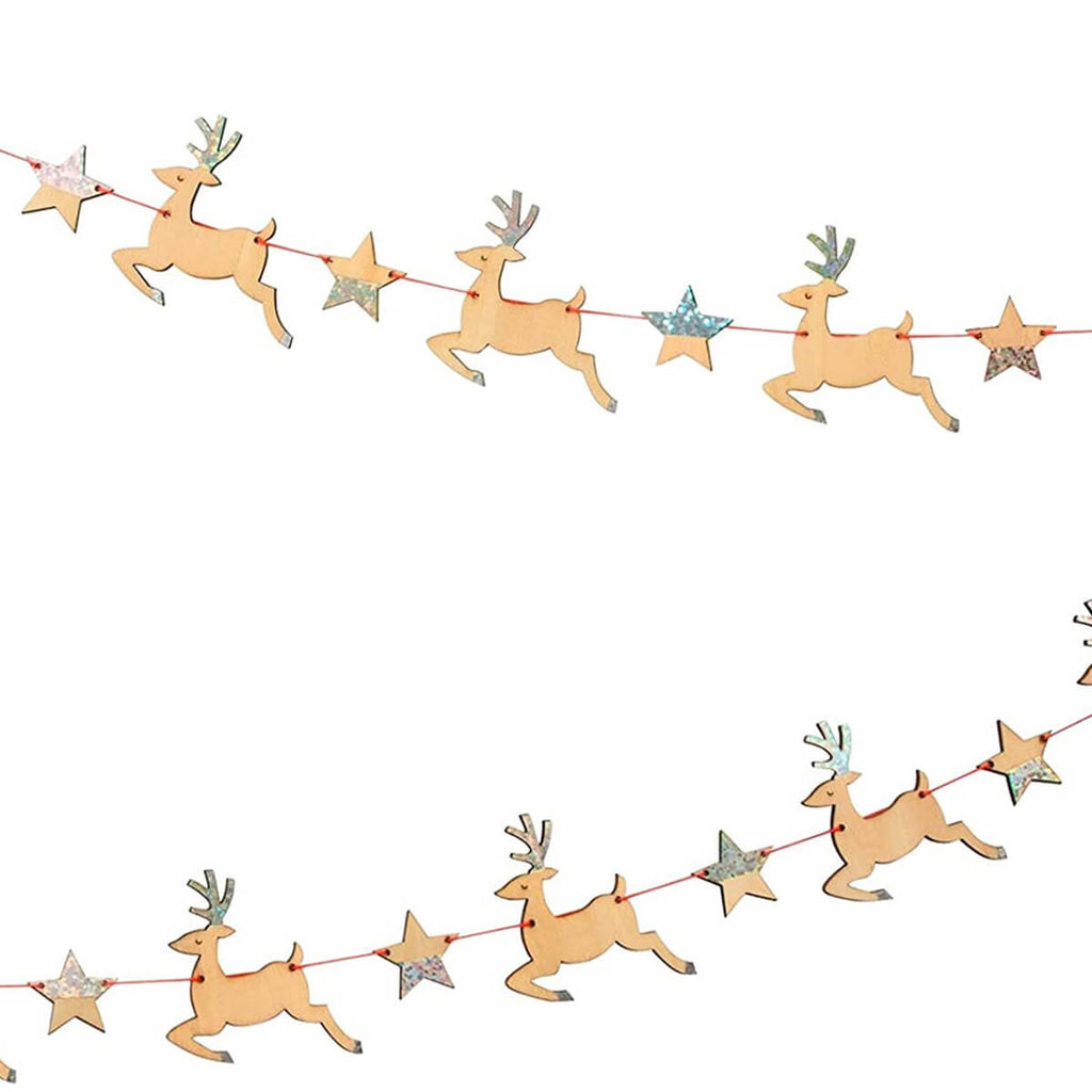 Wooden Reindeer and Star Garland by Meri Meri