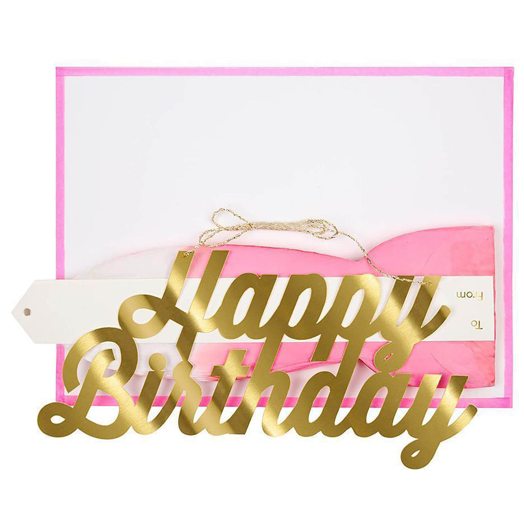 Pink Happy Birthday Honeycomb Greetings Card by Meri Meri