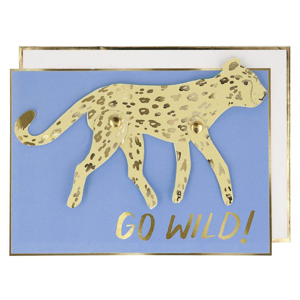 Running Leopard Greetings Card by Meri Meri