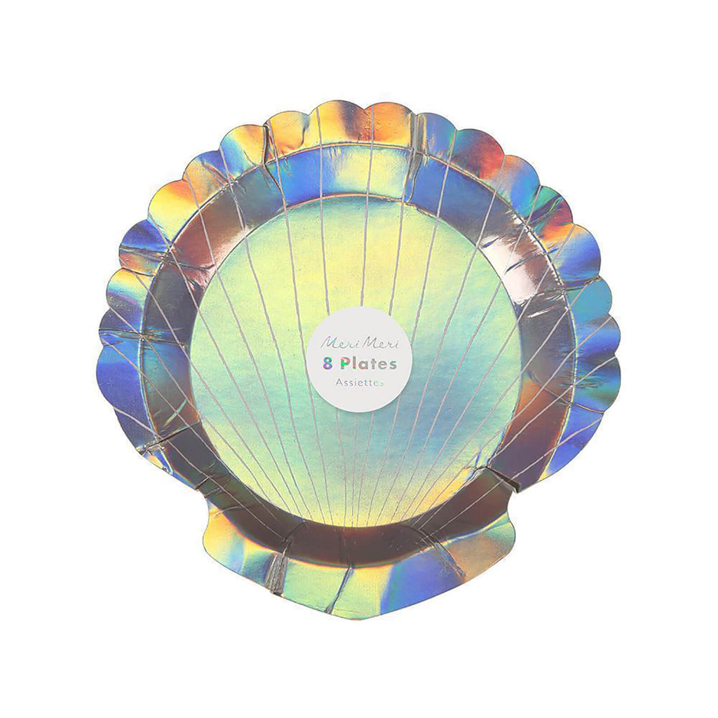Holographic Shell Shaped Party Plates by Meri Meri