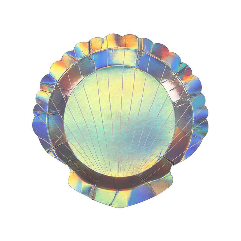 Holographic Shell Shaped Party Plates by Meri Meri