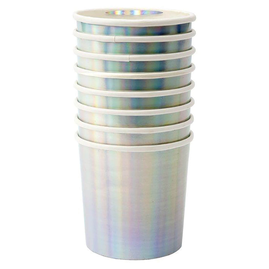 Silver Holographic Tumbler Cups by Meri Meri