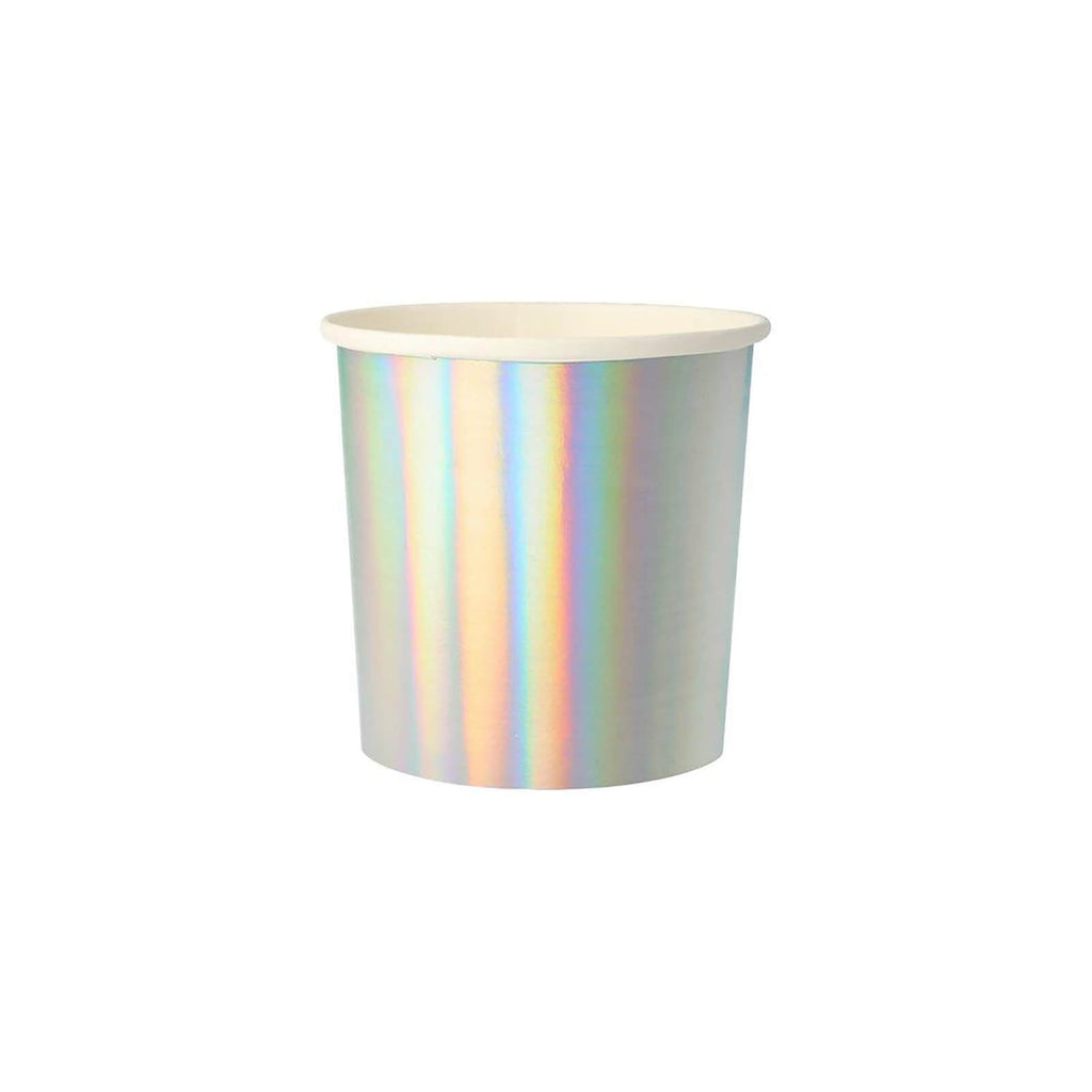 Silver Holographic Tumbler Cups by Meri Meri