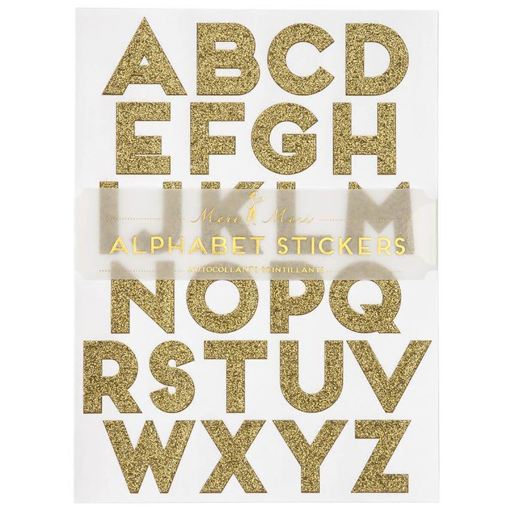 Alphabet Stickers in Gold Glitter by Meri Meri