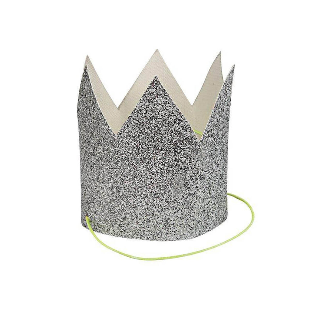 Mini Silver Glittered Crowns by Meri Meri