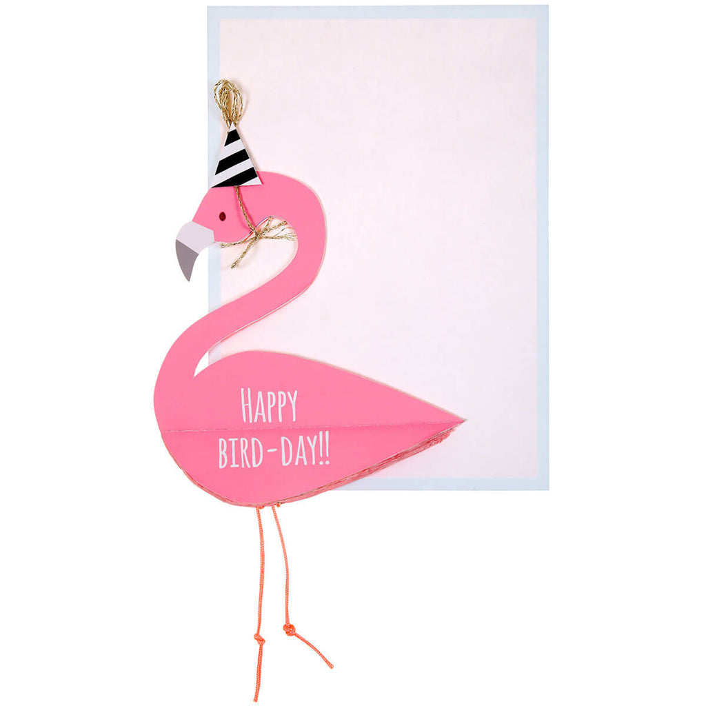 Flamingo Honeycomb Greetings Card by Meri Meri