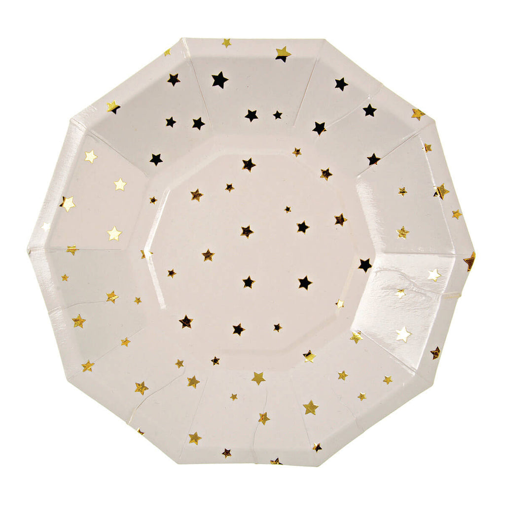 Gold Stars Hexagonal Small Party Plates by Meri Meri