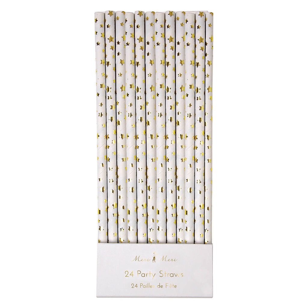 Gold Star Paper Straws by Meri Meri