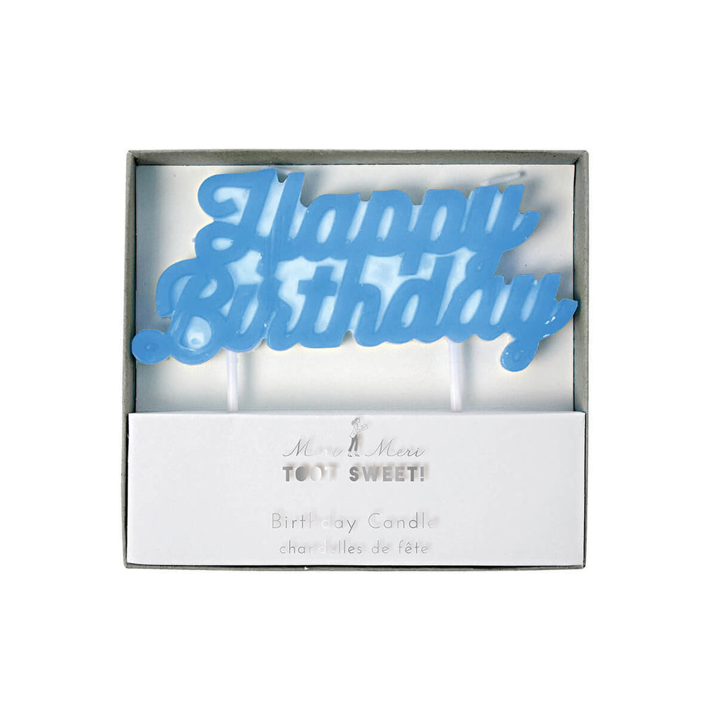 Happy Birthday Candle in Blue by Meri Meri