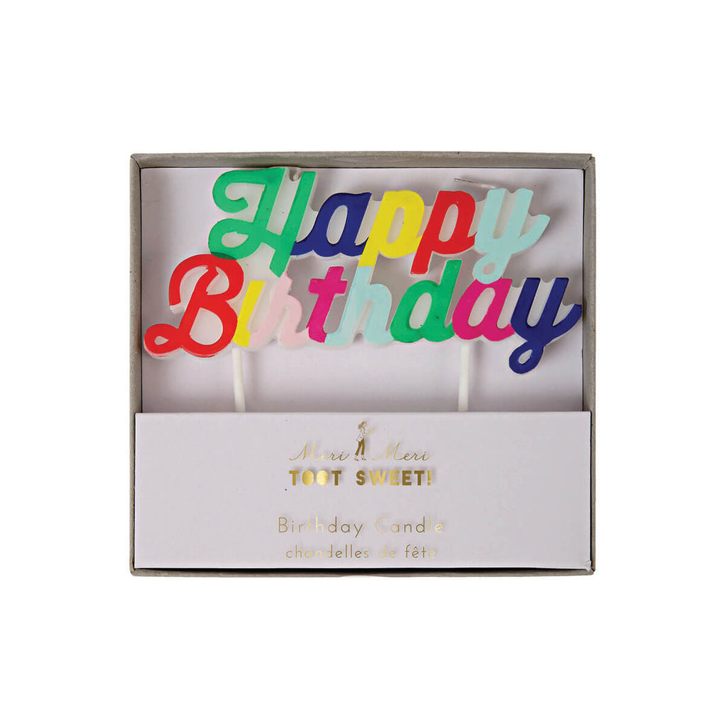 Happy Birthday Candle in Multicolour by Meri Meri