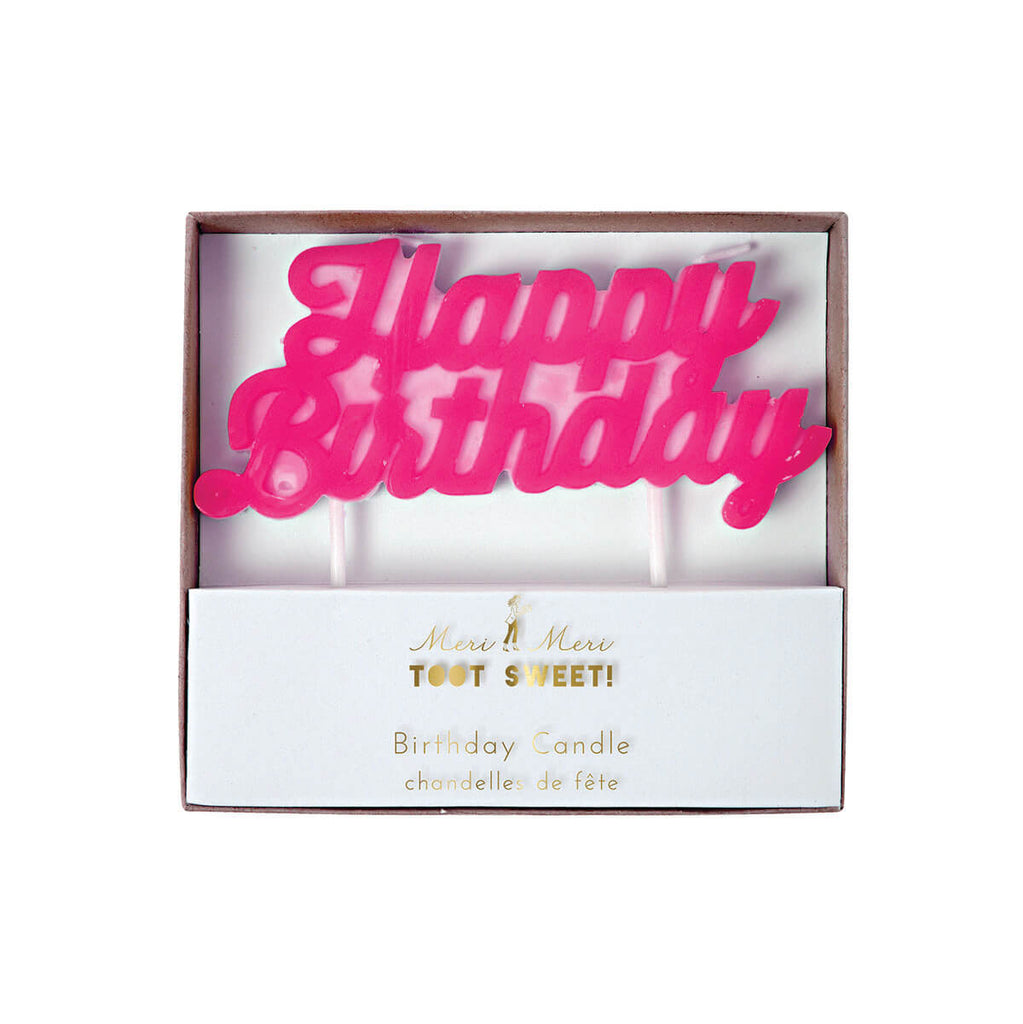Happy Birthday Candle in Pink by Meri Meri