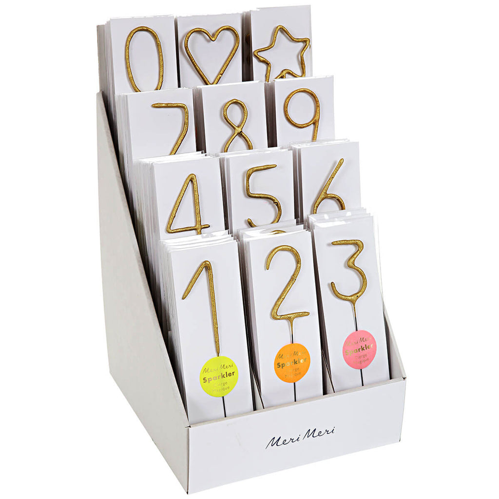 Numbered Sparkler Candles in Gold by Meri Meri