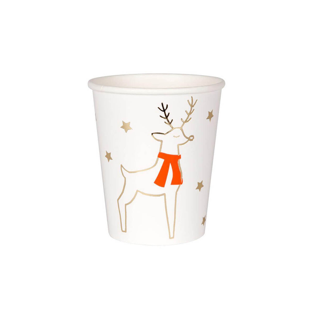 Reindeer And Star Christmas Party Cups by Meri Meri