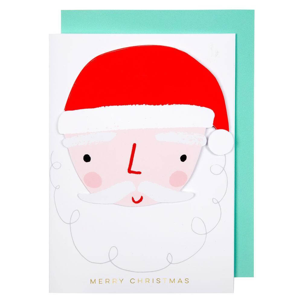 Santa Fan Beard Christmas Card by Meri Meri