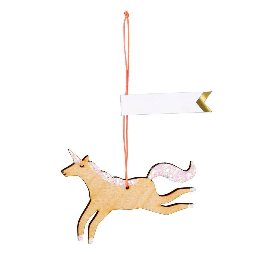 Wooden Glitter Unicorn Gift Tags by Meri Meri