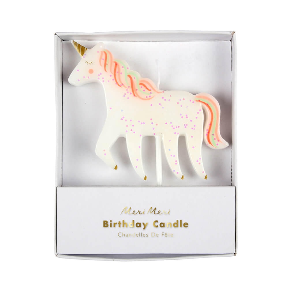 Unicorn Shaped Birthday Candle by Meri Meri