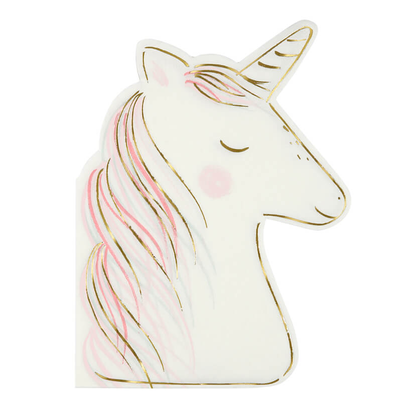 Unicorn Shaped Party Napkins by Meri Meri