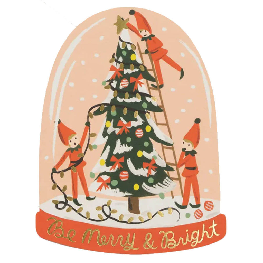 Merry Elves Snow Globe Christmas Greetings Card By Rifle Paper Co.