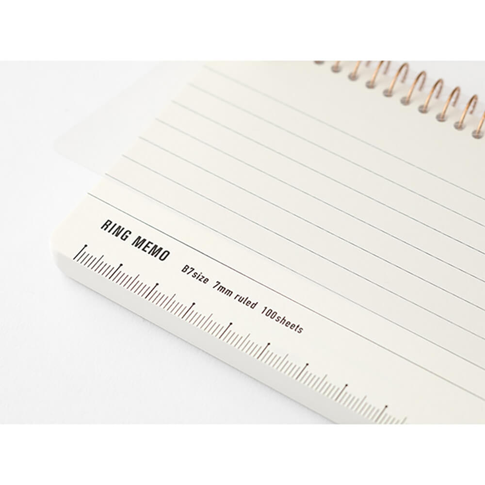 Ring Memo B7 Notebook in White by Midori