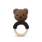 Boris Teething Ring Rattle In Black by Miffy Handmade