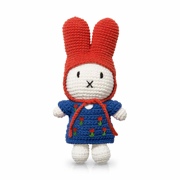 Miffy In Her Blue Tulip Dress And Red Hat by Miffy Handmade