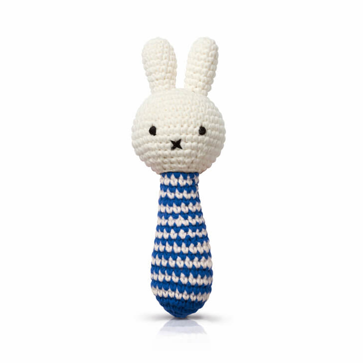 Miffy Rattle In Blue Stripes by Miffy Handmade
