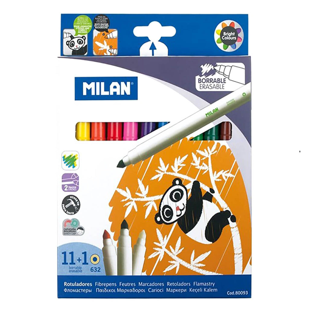 Erasable Fibre Pens (Pack of 12) by Milan