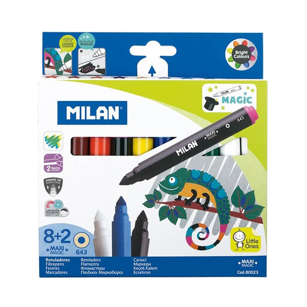 Maxi Magic Fibre Pens (Pack of 8 + 2) by Milan