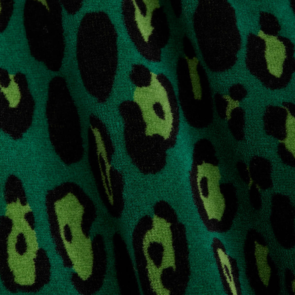 Leopard Velour Dress in Green by Mini Rodini