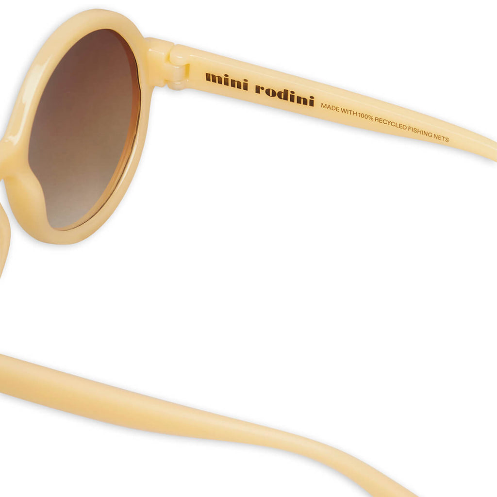 Round Sunglasses in Beige by Mini Rodini