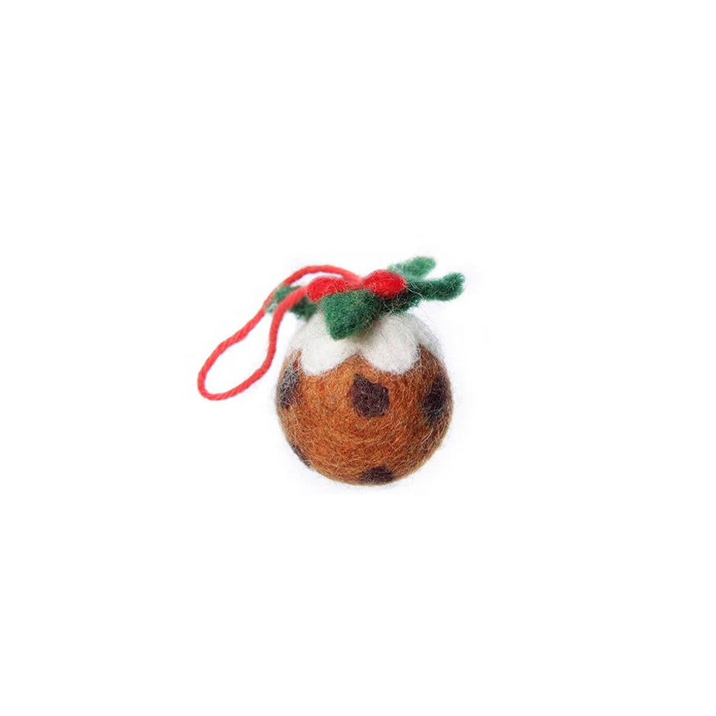 Mini Christmas Pudding Felt Hanging Tree Decoration by Amica