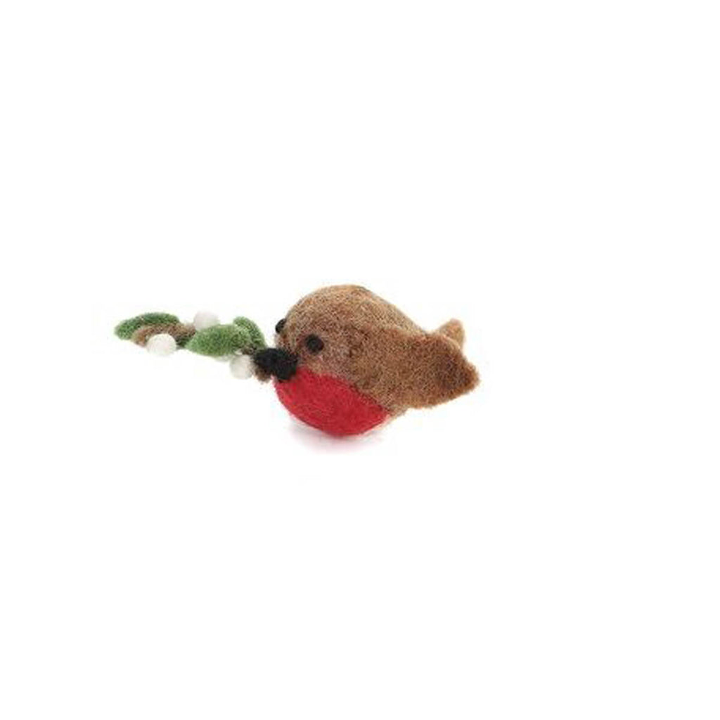 Mini Robin With Mistletoe Hanging Tree Decoration by Amica