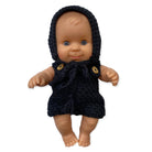 Crochet Hat And Romper Set (21cm Doll) in Black by Minikane