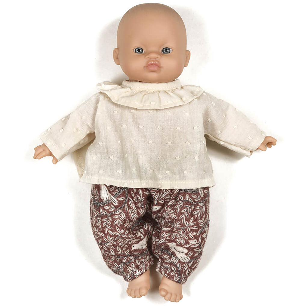 Coline Outfit (28cm Doll) in Dove Print / Ecru by Minikane