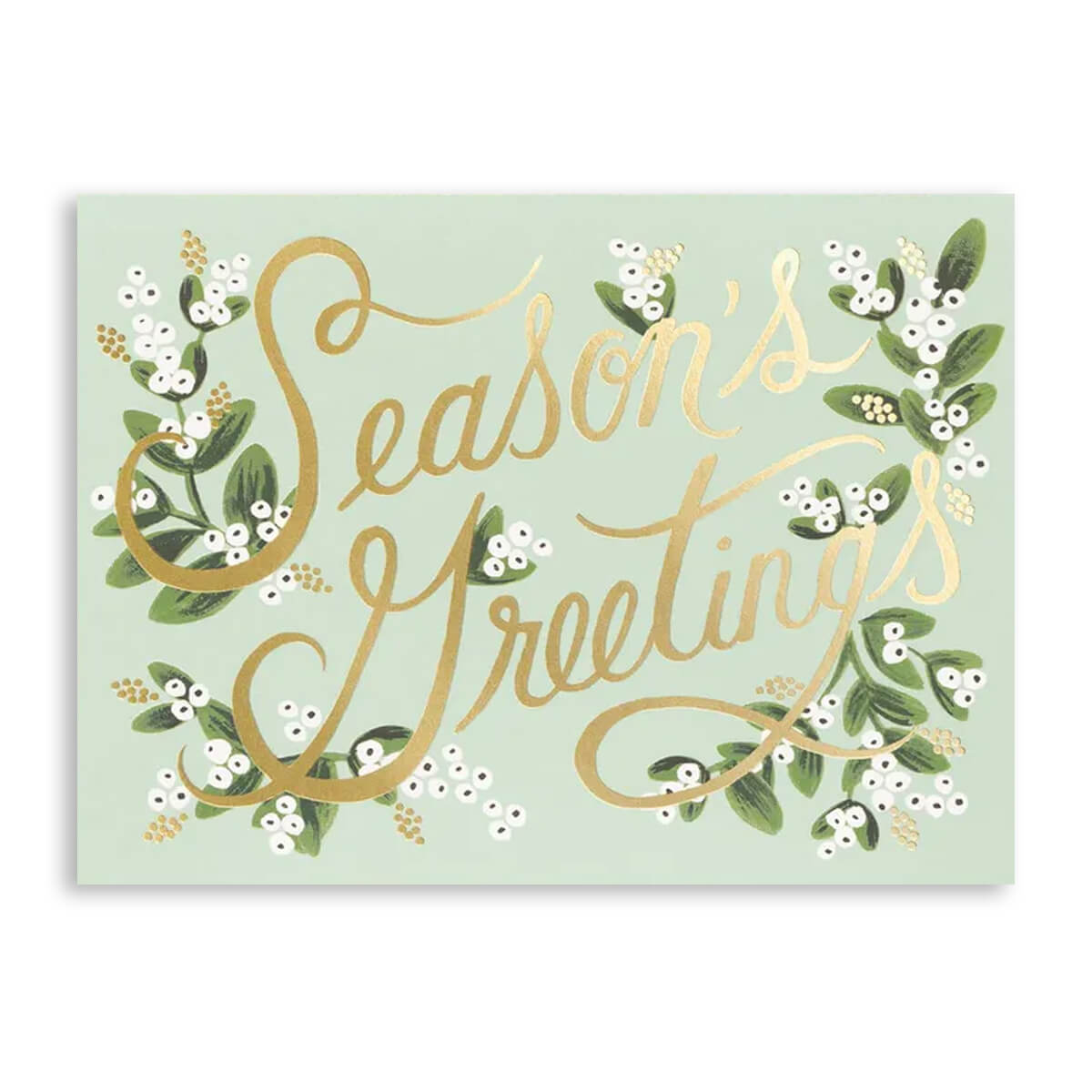 Mistletoe Seasons Greetings Christmas Greetings Card By Rifle Paper Co.