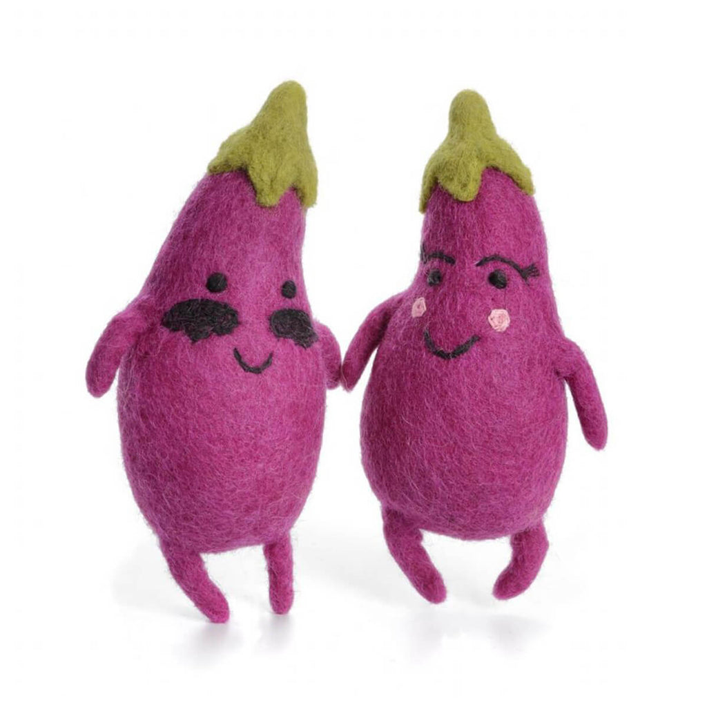 Mr and Mrs Aubergine Felt Toy by Amica