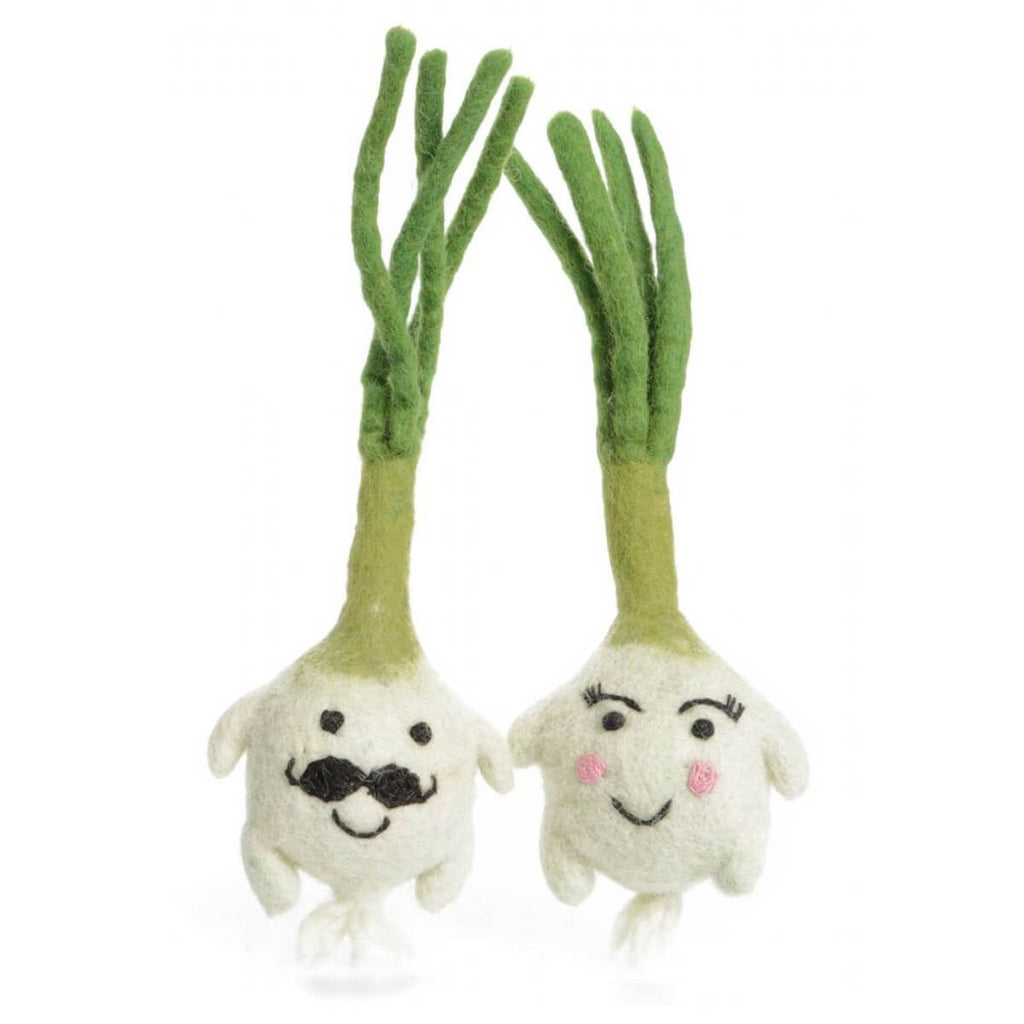 Mr and Mrs Spring Onion Felt Toy by Amica